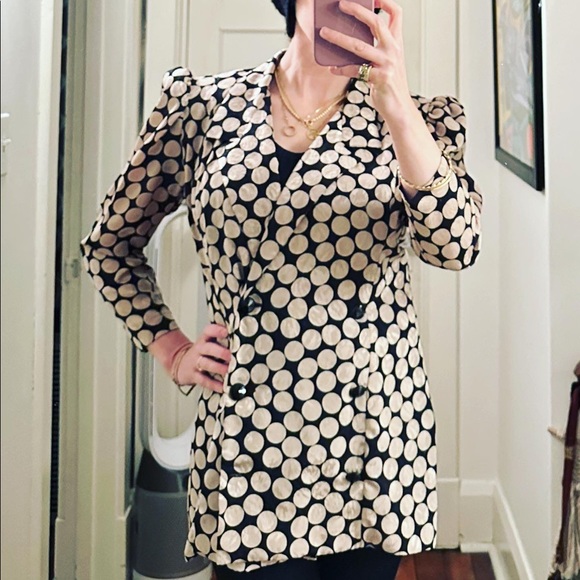 Vintage Nu-Mode made in Toronto Canada, polka dotted doubled breasted blazer. - Picture 5 of 5